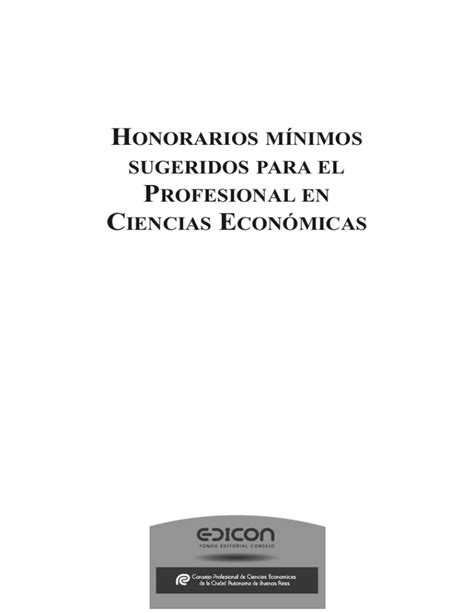 Honorarios Mínimos para Profesionales en Ciencias  .